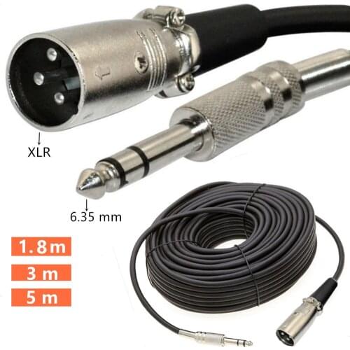 ERE XLR Male to 1/4 Inch TRS Cable , XLR 3 Pin Male to Quarter inch 6.35mm TRS Male Balanced Interconnect Wire Mic Cord