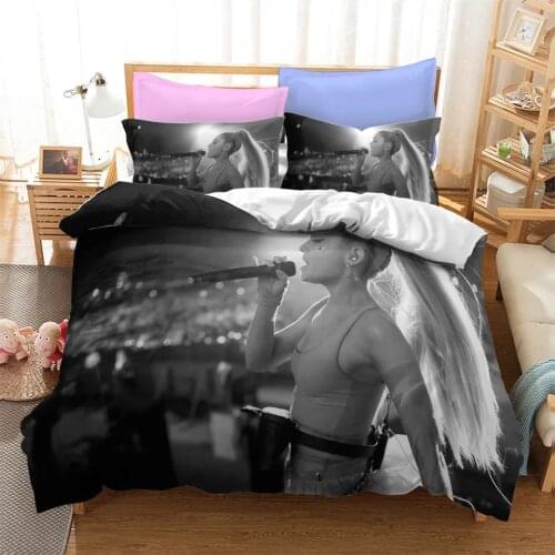 Grande 3D Printed Bedding Set American Singer Duvet Cover Queen Twin Size Quilt Cover