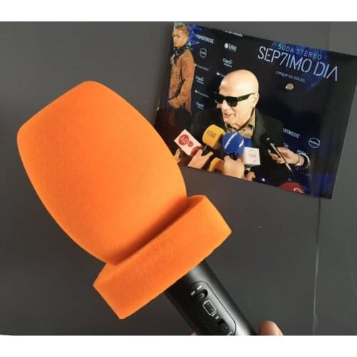 Linhuipad 4CM diametre customization LOGO Red Interview Microphone foam Windscreen Handheld windshield Video Camera Condenser