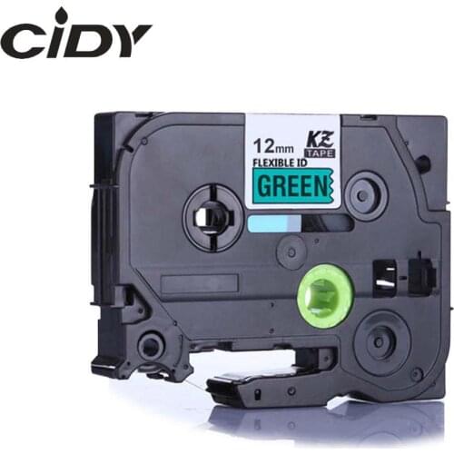 Tze-FX731 12mm black on green flexible cable label tape tze FX731 tz-FX731 for brother p-touch printer tze231 Laminated Ribbons