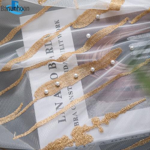 Limited Living Room Woven Luxury Tulle Embroidery Sheer For Living Room Bedroom Grey Screens Gauze Curtain For Custom