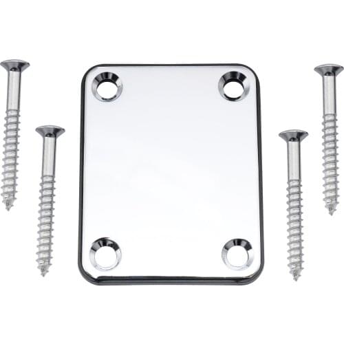 Musiclily Metal Neck Mounting Plate for Fender Guitar or Bass,Chrome