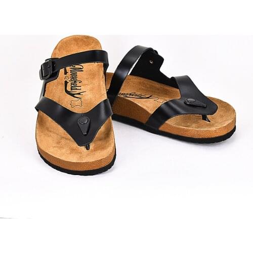 Moosefield Genuine leather New style 2021 Comfortable flat eva sole for summer season Orthopedic flip-flops for men