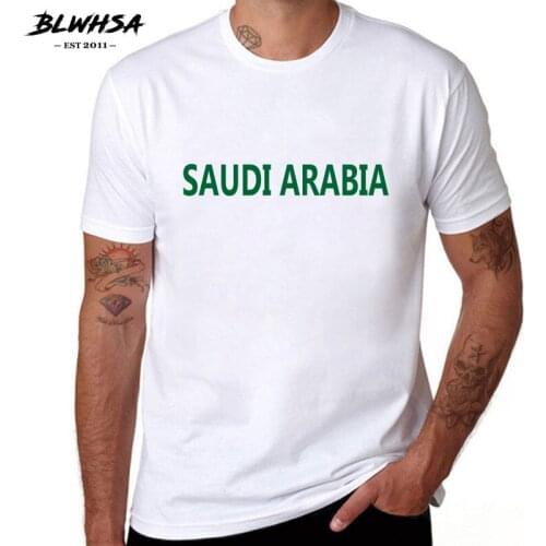 BLWHSA Saudi arabia Mens Fashion T-Shirt Short Sleeve Round Neck Summer Tops Hipster SAUDI ARABIA Printed T Shirts