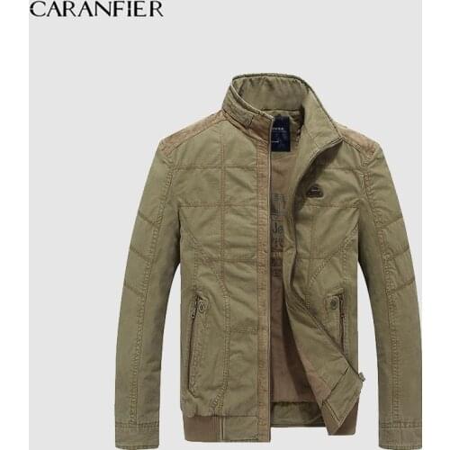 CARANFIER 2017 Spring/Winter Men High Quality Casual Jacket Army Military Tactical Male Coat Fashion Windproof Stand Collar 4XL