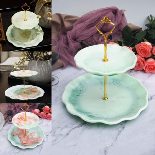 New Arrival 3D DIY Lace Two-layer Fruit Tray Tea Tray Silicone Mold Glue Set Tray Coaster Resin Epoxy Mold