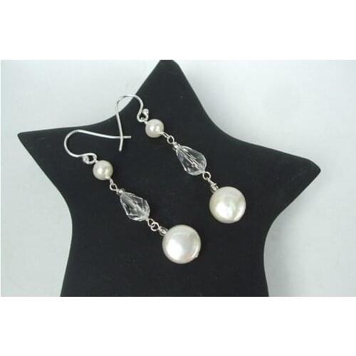 New Arrival Favorite Pearl Earring Long S925 Silver Freshwater Pearl Crystal Rhinestone Earring Bridal Fine Lady Gift