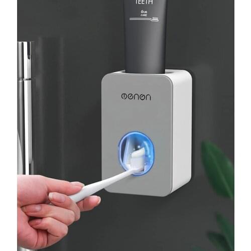 New Automatic Toothpaste Dispenser Toothbrush Holder Wall Mounted Toothpaste Lazy Dispenser Bathroom Accessories Set