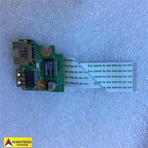 Original FOR HP 17-E Laptop USB and Ethernet Board With Ribbon Cable DA0R65TB6D0 100% TESED OK