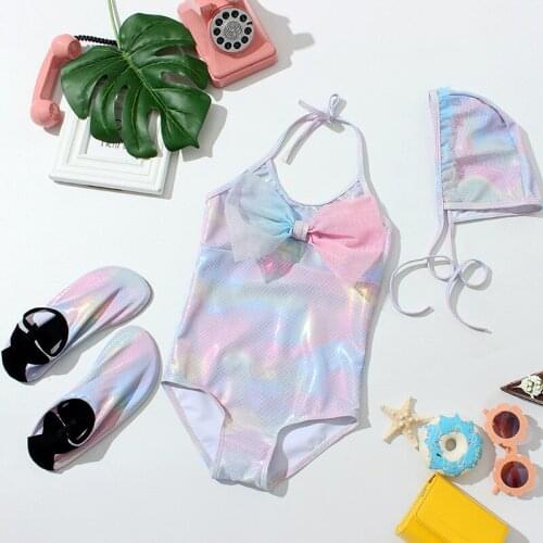1~7Y Baby Girls swimsuit One piece Girls Swimwear with cap hot sale Children Swimwear Kids Beach wear Bathing suit-SW112