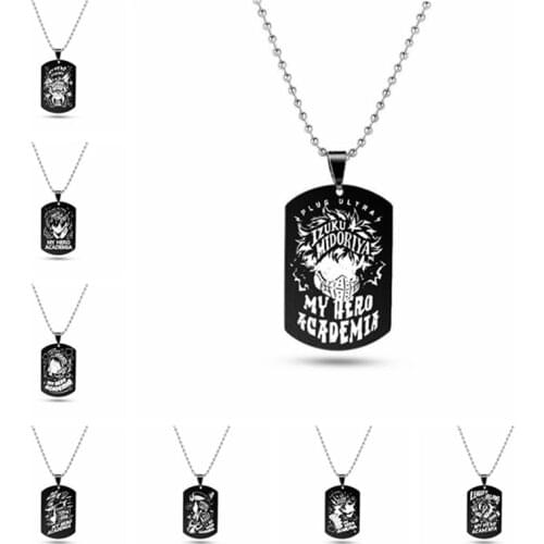 Anime My Hero Academia Necklace Cartoon Figure Boku No Hero Cosplay Pendant Military Tag Charm Fans Jewelry Xmas Gift