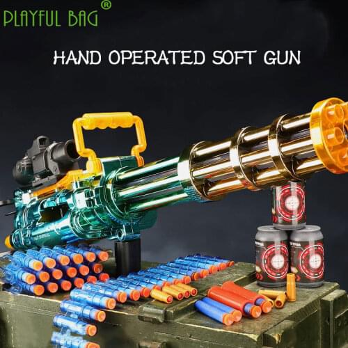 Outdoor sports gold Gatling soft bullet gun electric continuous fire childrens toy gun boy chicken model gift nd13