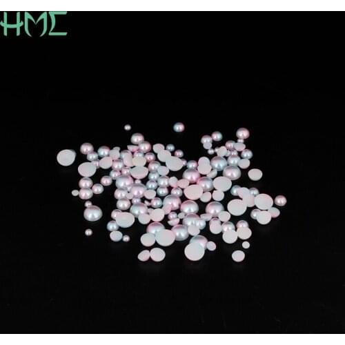 Half Round Imitation Pearls Flatback Scrapbook Beads DIY For Garment/Phone Case/Nail Making Sewing Accessories 3/4/5/6/8mm