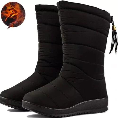 Winter Women Boots Mid-Calf Boots Waterproof Snow Boots Warm Fur Female Boots Winter Shoes Woman Footwear Botas Mujer Invierno