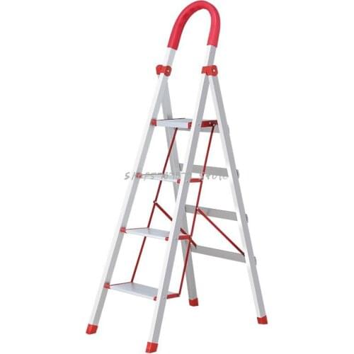 Household Ladder Folding Thickened Aluminum Alloy Ladder Herringbone Ladder Four Five Six Step Indoor Ladder Telescopic Staircas