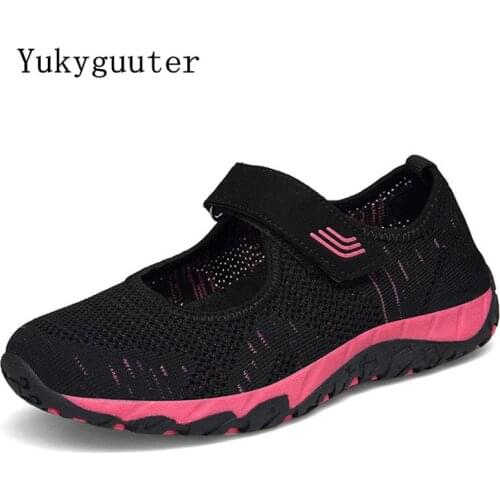 Sport Running Shoes Woman Outdoor Breathable Hook & Loop Couple Shoes Lightweight Athletic Mesh Sneakers Women High Quality