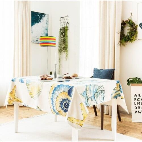 Mediterranean tablecloth colorful sea dining cotton table covers thick dressing cloth home kitchen banquet party decoration