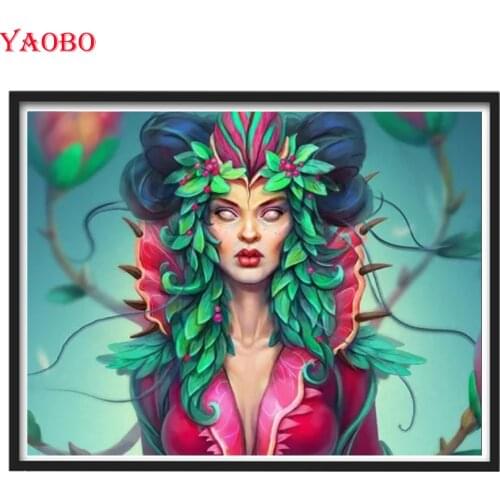 Horror Piranha Woman diamond painting,full,square,round diamond embroidery mosaic diamond diy handwork puzzle diamant Gothic Art