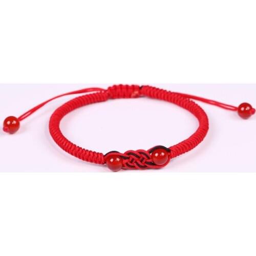 Tibetan buddhist handmade konts red rope lucky charm bracelet & Bangles Jewelry For Women Men Amulet jewelry