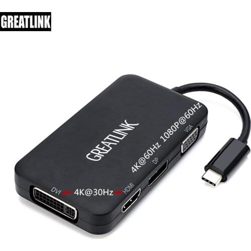 USB Type C To DP 1.2 HDMI DVI D VGA Splitter Displayport AUX Cable HDMI 4K Converter DVI-D 24 5 Adapter Thunderbolt 3 HUB Dock