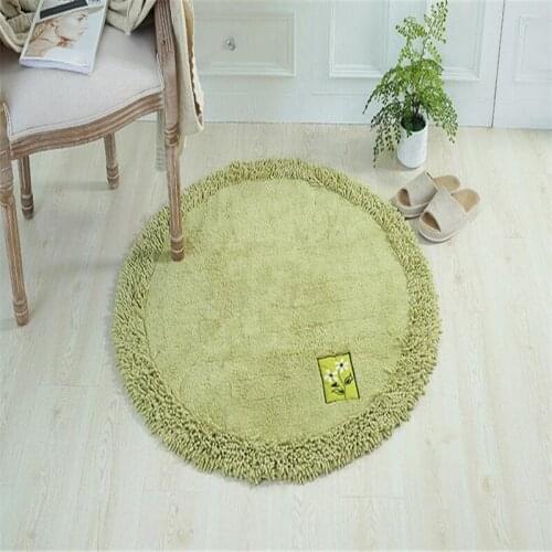 Free Shipping 100cm Round Soft Chenille Shaggy Carpet Bathroom Kitchen Mat Anti Slip Rug Water Absorption Hallway Door Pad