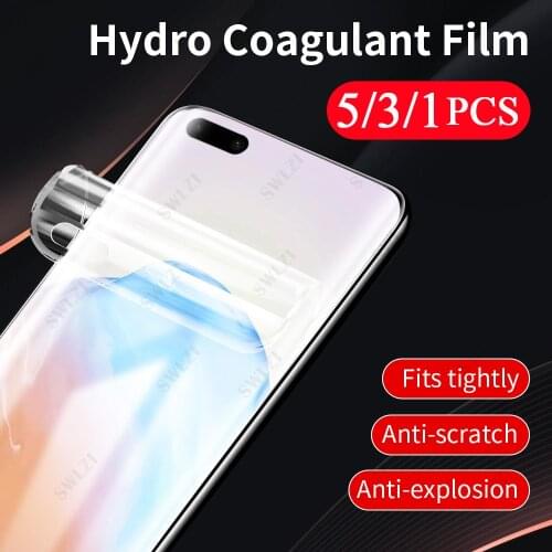 5-1Pcs 9D soft full cover protective film for huawei P20 30 lite E P40 pro plus hydrogel film phone screen protector Not Glass