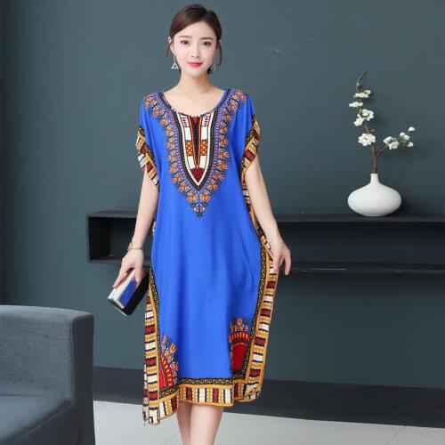 Viscose Nightgown Summer New Print Sleep Dress Women Nightdress Loose Sleepwear Lounge Wear Soft Home Dressing Gown Lingerie