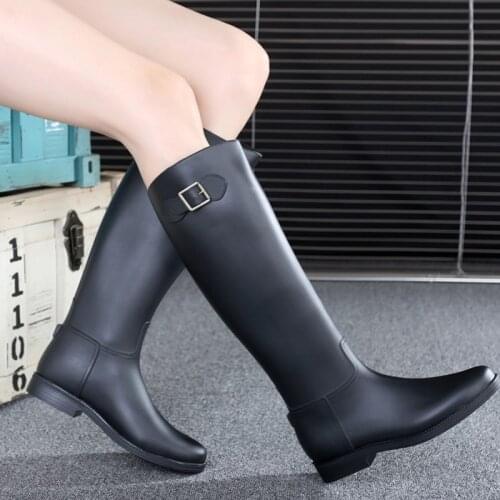 2021 Fashion new spring and autumn lady rain boots high tube womens recreational water shoes waterproof rubber shoes