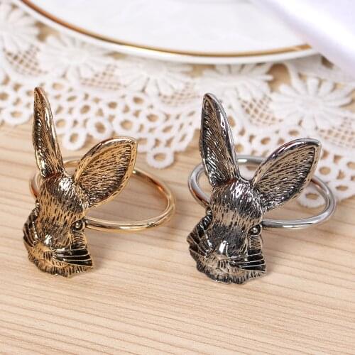 1pcs Bunny Ears Napkin Rings Easter Rabbit Napkin Ring Holder Metal Napkin Holder Table Easter Decor Rustic For