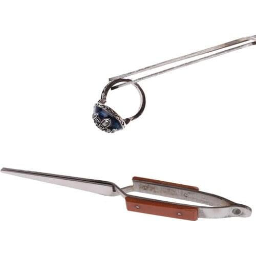 15.5cm Straight Curved Tip Selflock Tweezer Cross Locking Jeweler Jewelry Making Tool