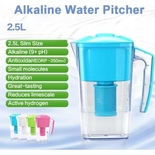 2.5L Brita Sytle Everyday Use BPA Free Mineral water Purifier Alkaline Water Filter Jug Pitcher with pH 9