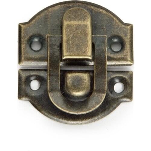 2PCS/Lot Antique Bronze Decorative Hasp Latch Buckle Small Jewelry Wooden Wine Box Hasp Latch Lock with Screws, 27x29mm