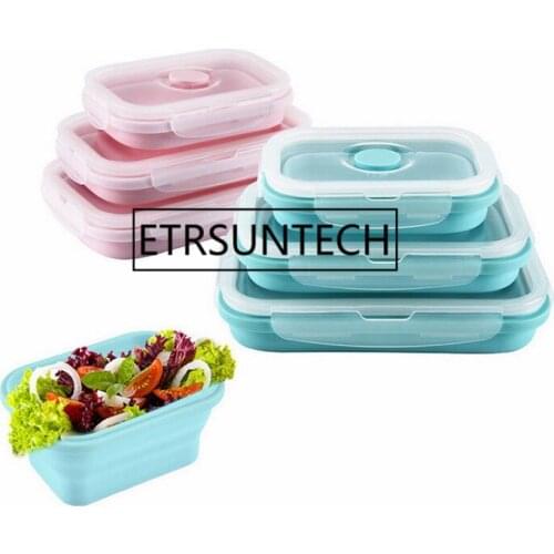 20pcs Folding Silicone Lunch Box Food Storage Container Kitchen Microwave Tableware Portable Household Outdoor Food box LZ1725