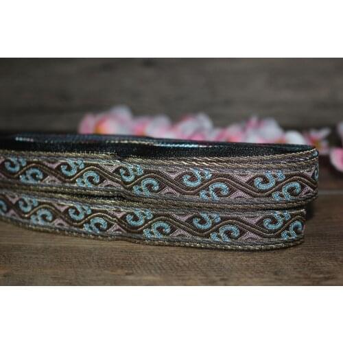 20yards/lots Woven Jacquard Ribbon 1.9cm Geometric pattern IS-3127