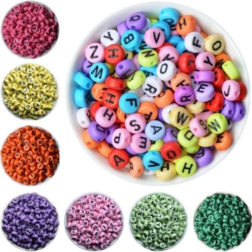200PCs Mixed Numeral Acrylic Beads 7mm Round Mixed Alphabet Letter Spacer Beads For Jewelry Making Pacifier Clip DIY Men Women