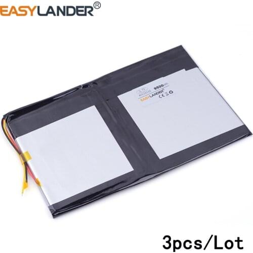 3pcs/Lot 3.7V 9500mAh 40116135 lithium Li ion polymer rechargeable battery for tablet pc POWER BANK cell phone PAD DVD Naptop