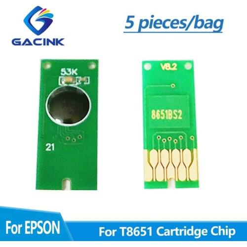 5PCS Ink Cartridge Chip For EPSON T8651 for Epson Pro WF-M5190 WF-M5690 WF-M5191 WF-M5193 WF-M5693 Europe Printer One Time Use