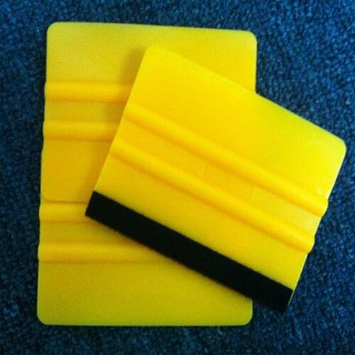 5pcs/lot Yellow squeegees with felt for car wrap cloth squeegees Vinyl Soft Plastic Car Squeegee Decal Wrap Applicator Soft Felt