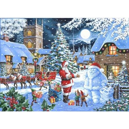5D Christmas Winter Snow Santa Claus Full Diamond Painting cross stitch kits art xmas 3D paint by diamonds diy for new year gift