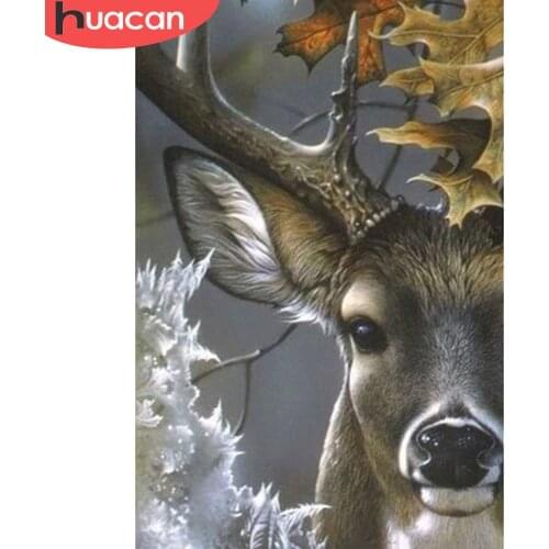 HUACAN 5d Diamond Painting Deer Handmade Gift Full Square/Round Diamond Embroidery Animal DIY Mosaic Home Decor