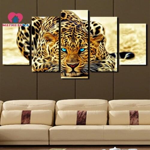 Diamond embroidery animals leopard Diamond mosaic Pictures of rhinestones mosaic painting 5d diamond painting painting triptych