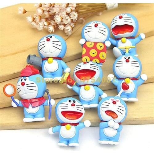 Anime cute doraemon pvc action figure model dolls 8pcs/set 4.5cm Toy