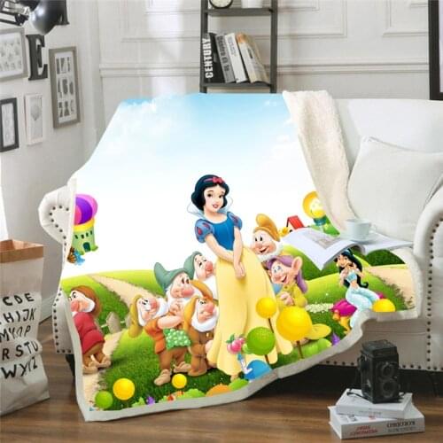 Disney Snow White Cartoon Blankets Holiday Blanket Thin Quilt Girls Boys Kids Children Bed Home Bedroom Decoration Fur Throws