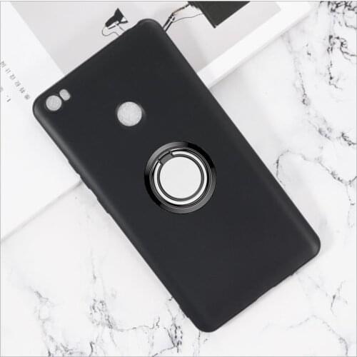 For Mi Max Back Ring Holder Bracket Phone Case Cover Phone TPU Soft Silicone Cases for Xiaomi Mi Max 2016001 2016002 6.44"