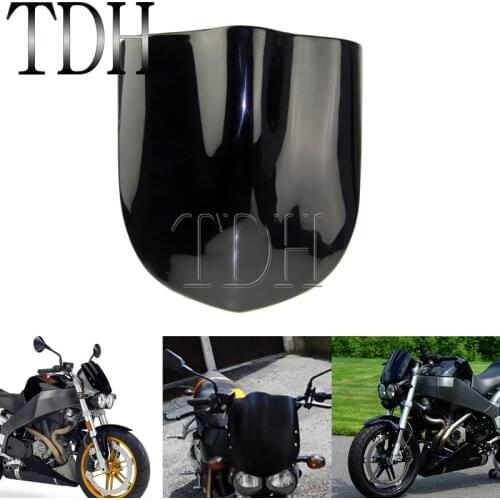 Black Motorcycle Windshield Windscreen Deflector Air Fly Screen Front Fairing For Harley Racing Dirt Bike Custom Buell Style