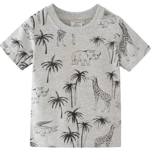 Funnygame Summer Animals Kids T shirts Cotton Baby Clothes Cartoon Print Baby Boys Girls Tees Tops Casual T shirts Toddler