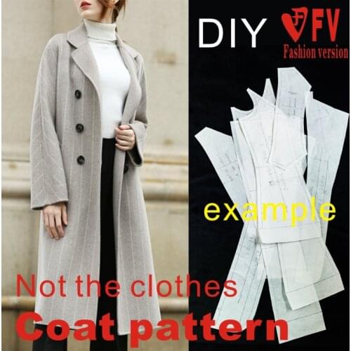 Double-sided cashmere coat pattern sewing drawings Ladies outerwear 1:1 clothing pattern BFY-301