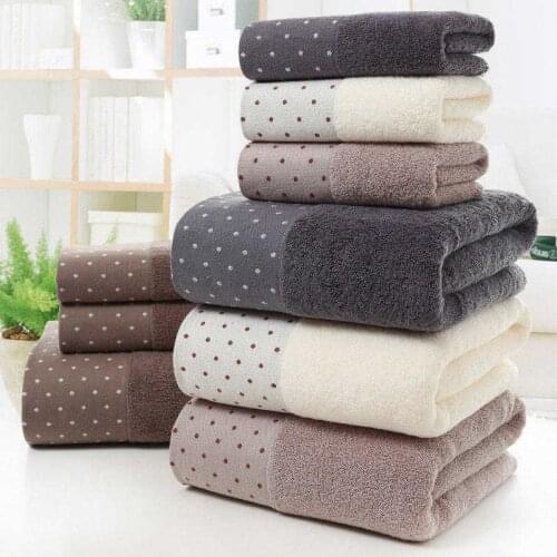 Cotton Bath Towels For Bathroom Dark Blue White Coffee Spots Hand Face Towels Terry Washcloth Travel Beach Towel For Adults