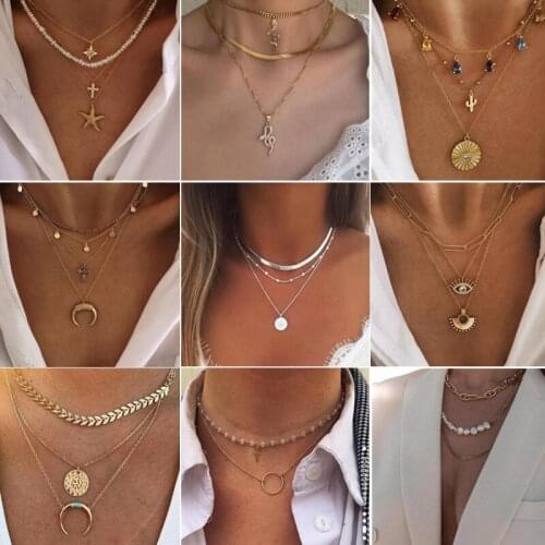 Gold Silver Color Short Chain Choker Necklace Heart Star Elephant Pendant Necklaces for Women Gift Drop Shipping