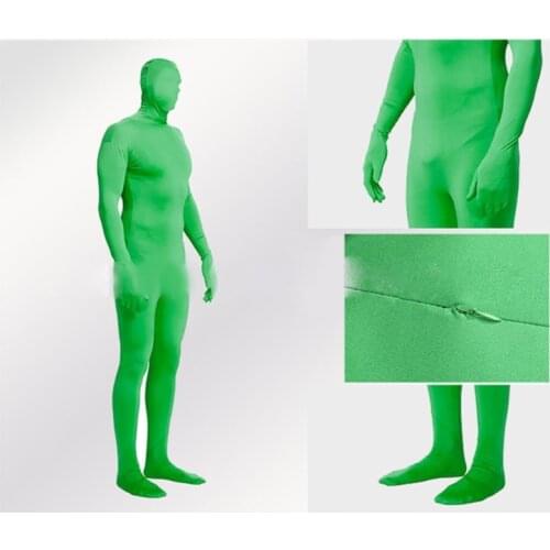 Photography Green Full Bodysuit Stretchy Green Screen Suit for Photo Invisible Effect Polyester Greenman Costume